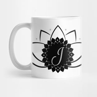 J - Lotus Flower Monogram Mug